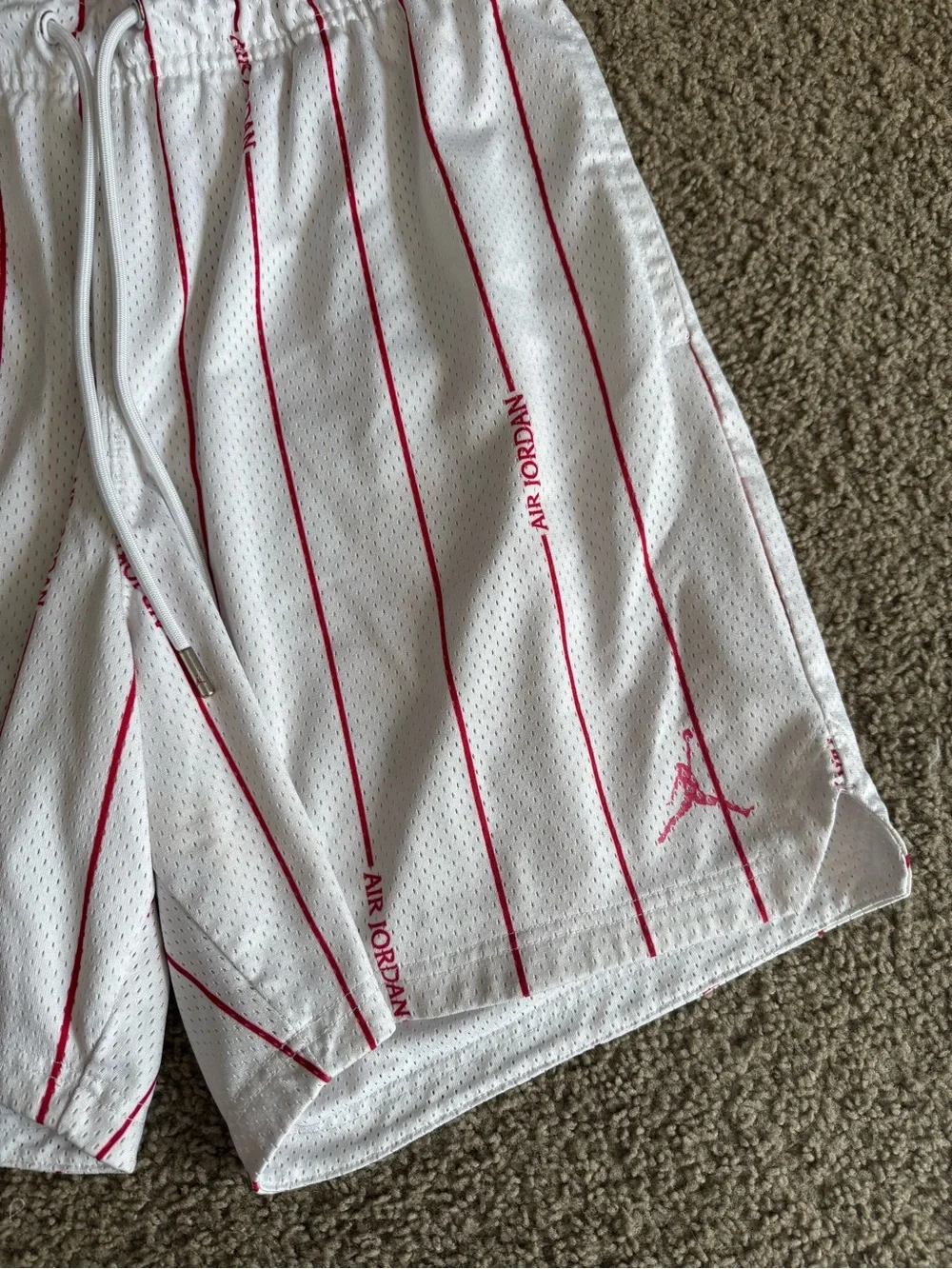 Air Jordan White with Red Stripe Shorts